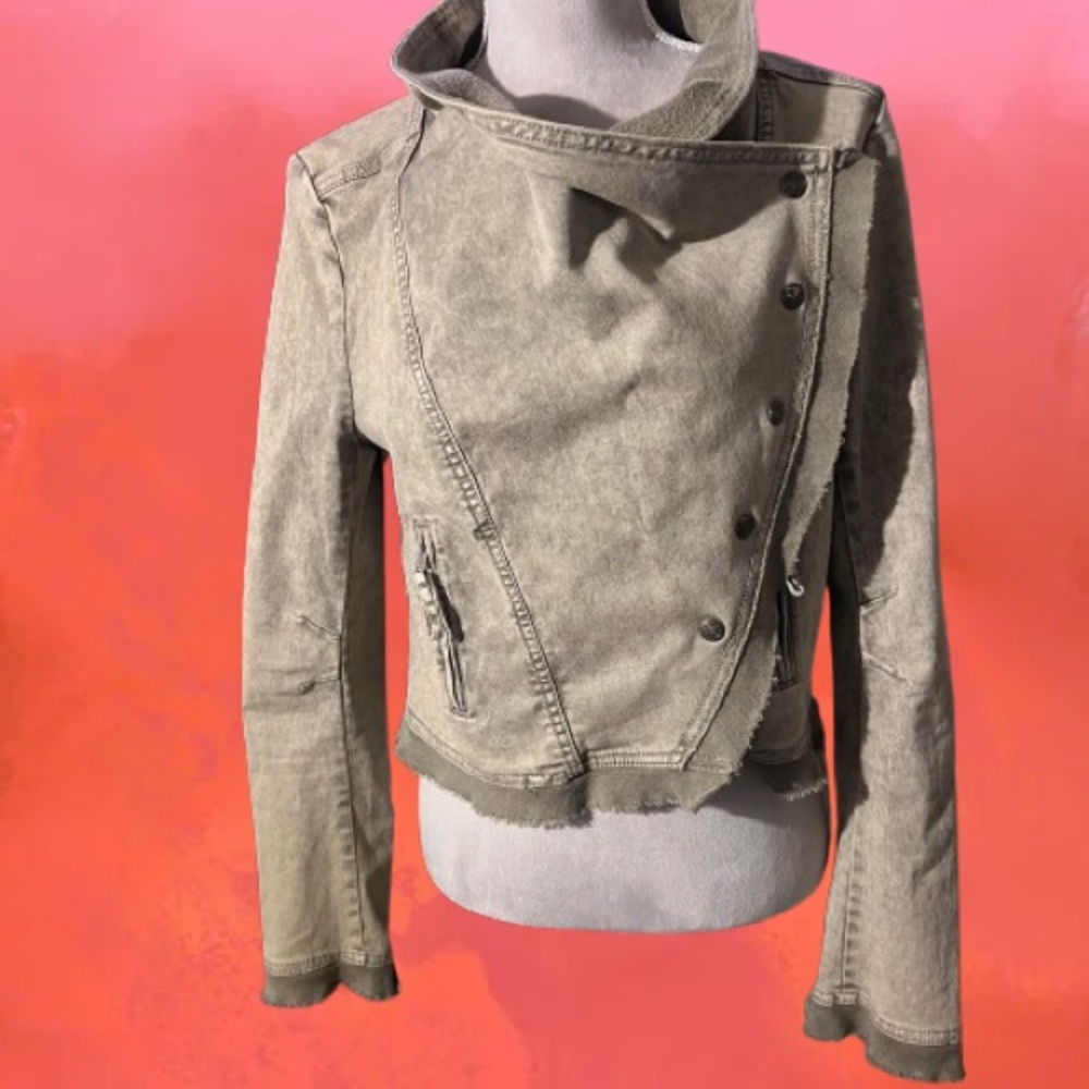 Free People Collapsing Twill Military Jacket - Tan - Picture 3 of 8